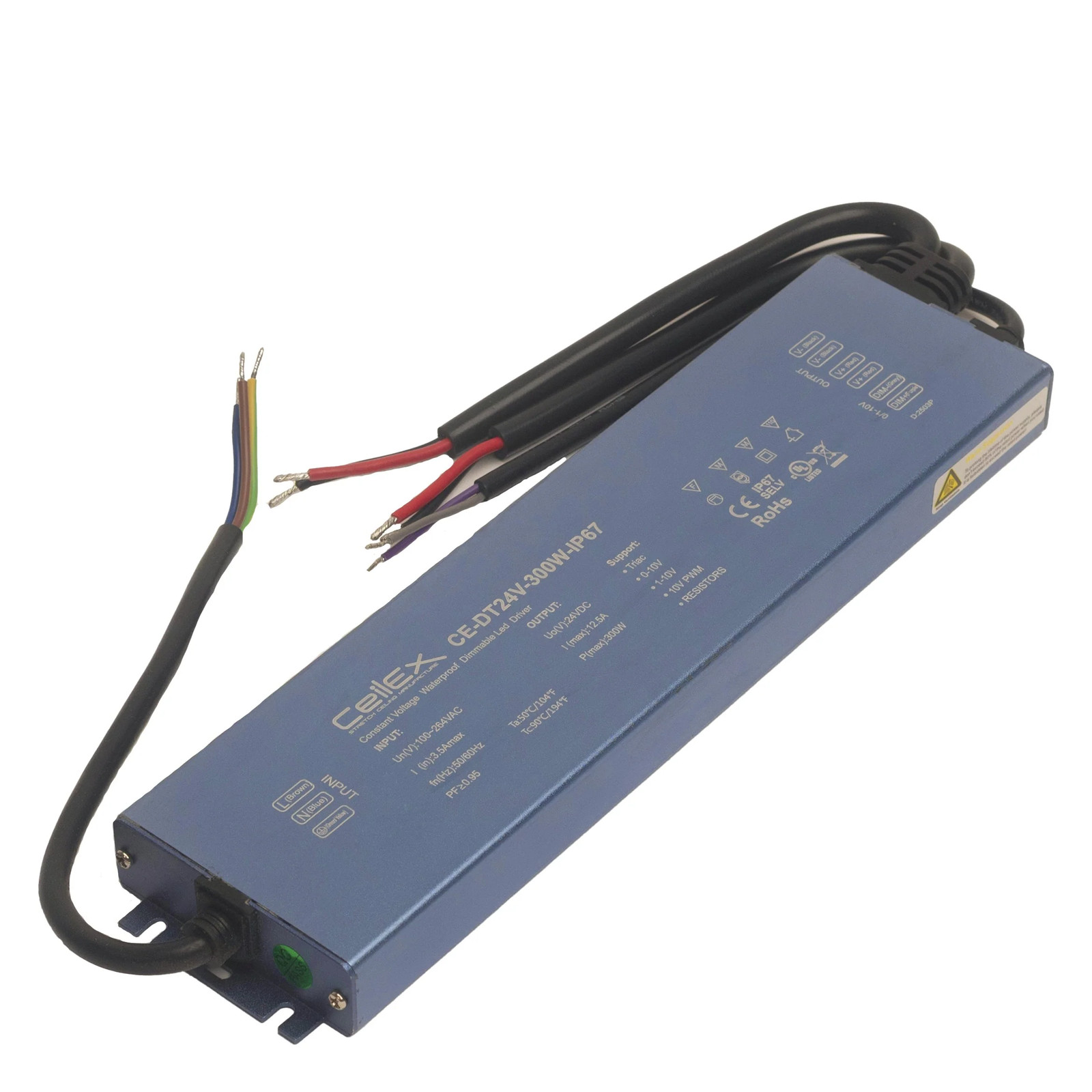 Dimmable TRIAC LED Driver 24V 300W IP67 Power Supply Transformer + UL Listed