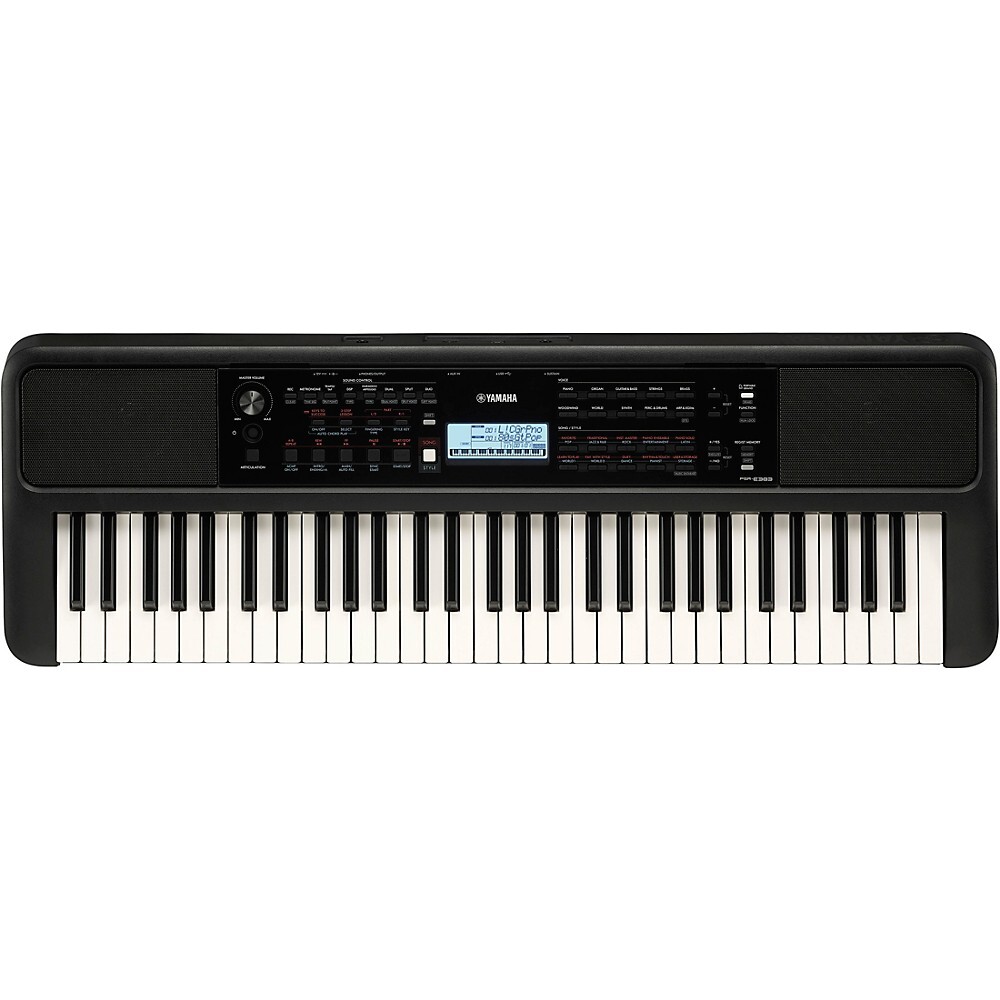 Yamaha PSRE383 61-Key Portable Keyboard with Power Adapter, New