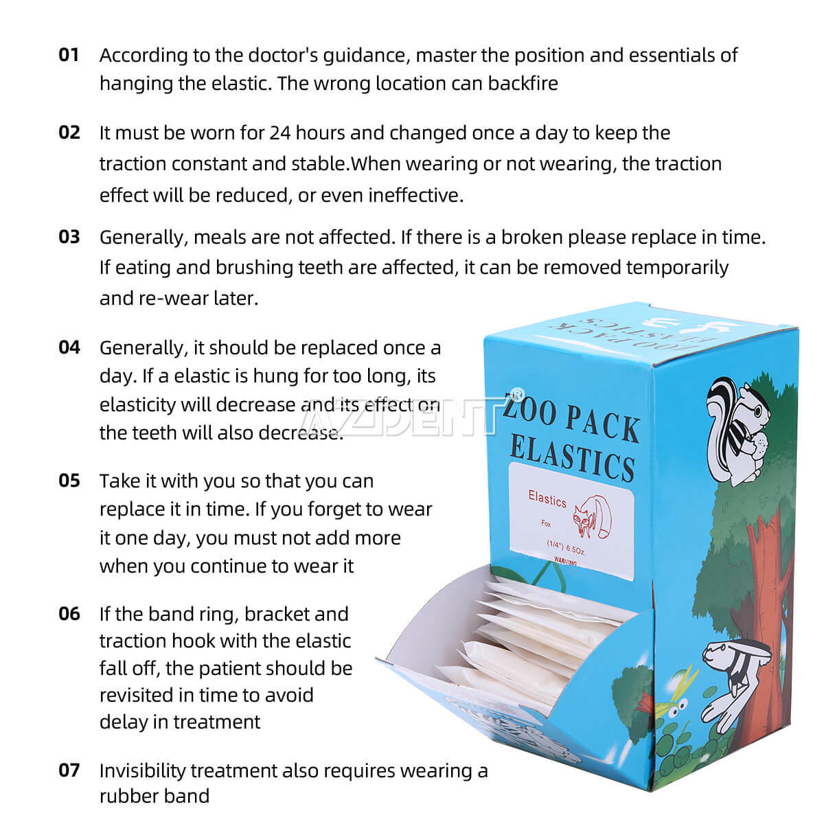 Dental Ortho Elastics Latex Braces Orthodontic Rubber Bands 5000Pcs/box 15 Sizes