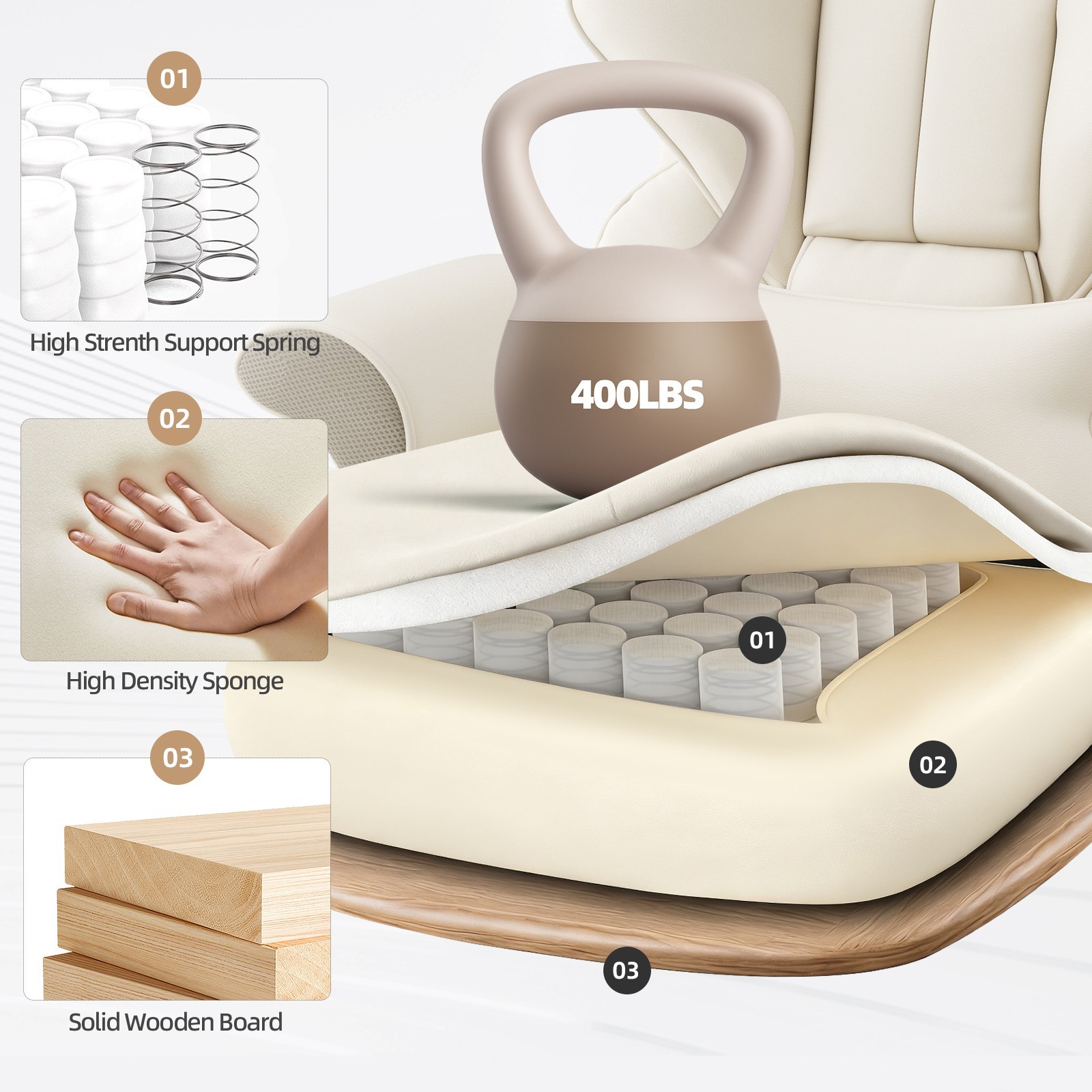 7-Point Massage & Heat Office Chair - High Back Executive Ergonomic Chair