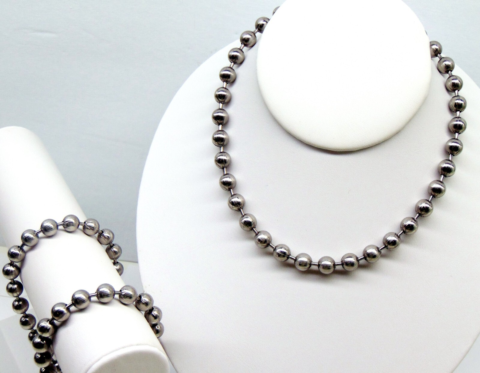 Large 8mm STAINLESS STEEL Ball Chain Necklaces and/or Bracelets ~ Chunky Beads