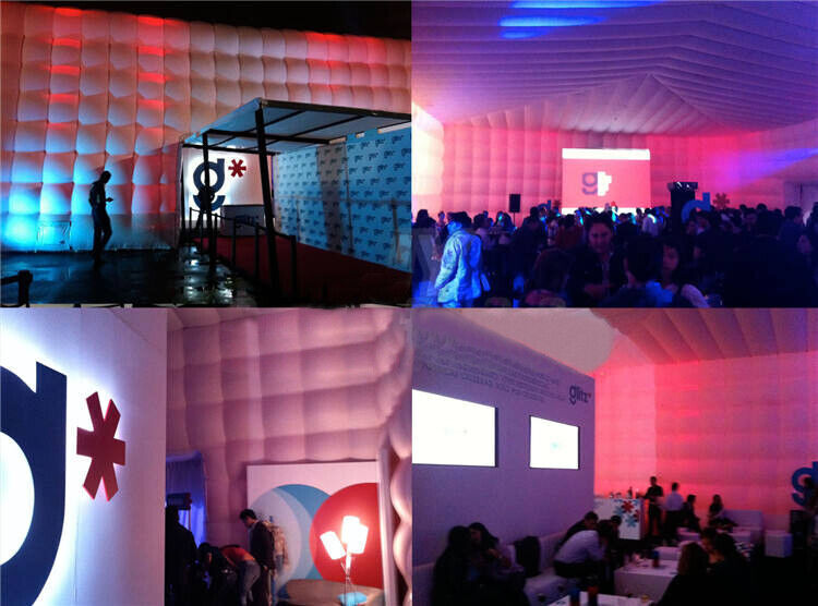 26x26x13ft Inflatable Night Club With LED Lights Cube Tent For Wedding Party