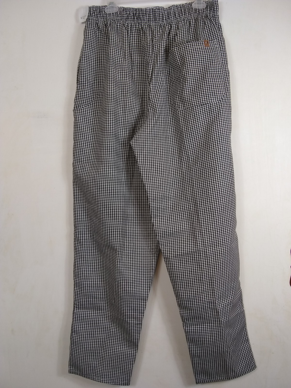 Chef Designs Pants Unisex Lg 34-38 Drawstring Pkts Blk/Wht Check Cotton Blnd NWT