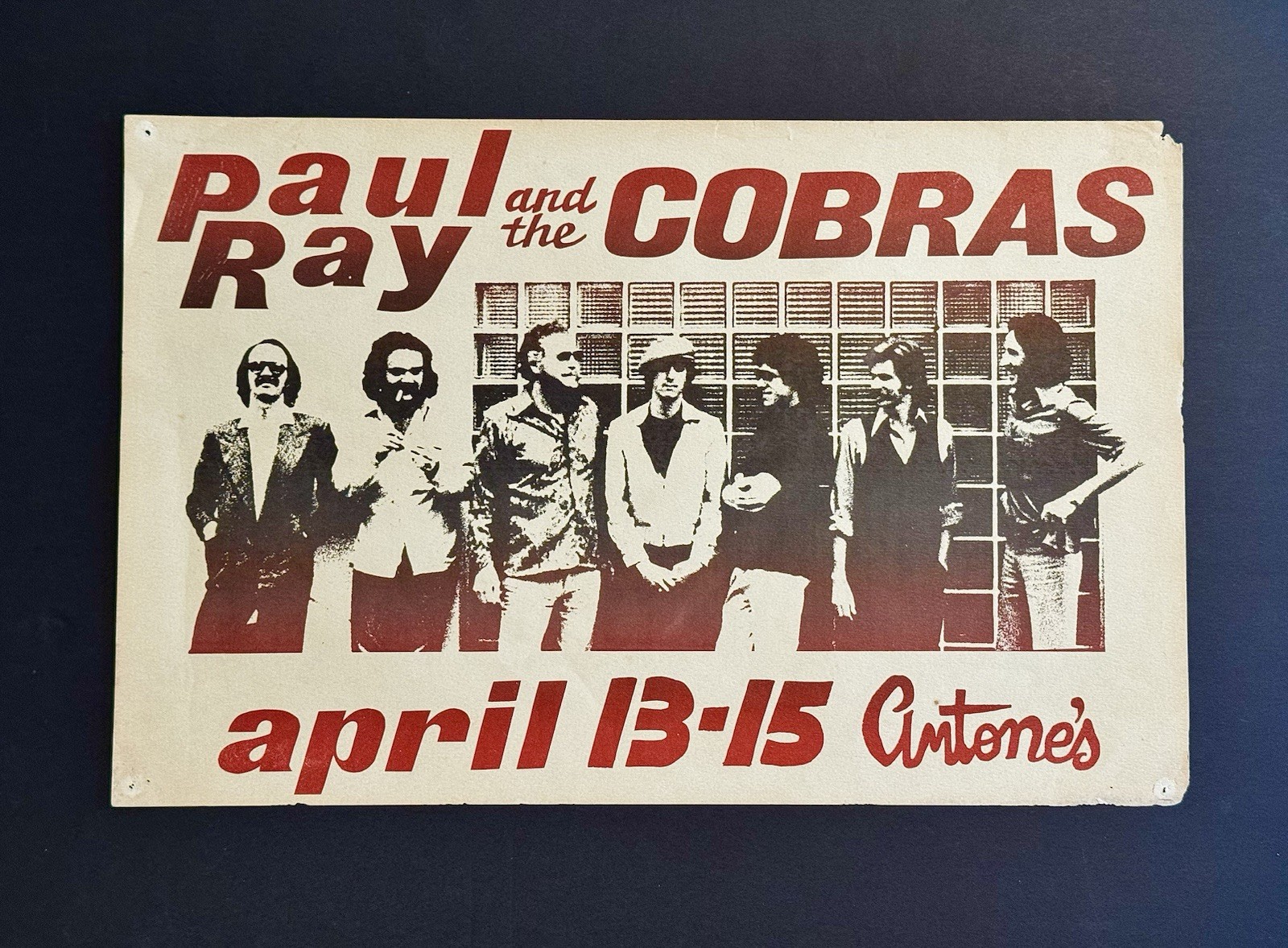 PAUL RAY & THE COBRAS STEVIE RAY VAUGHAN Original 70’s ANTONE’S Concert Poster