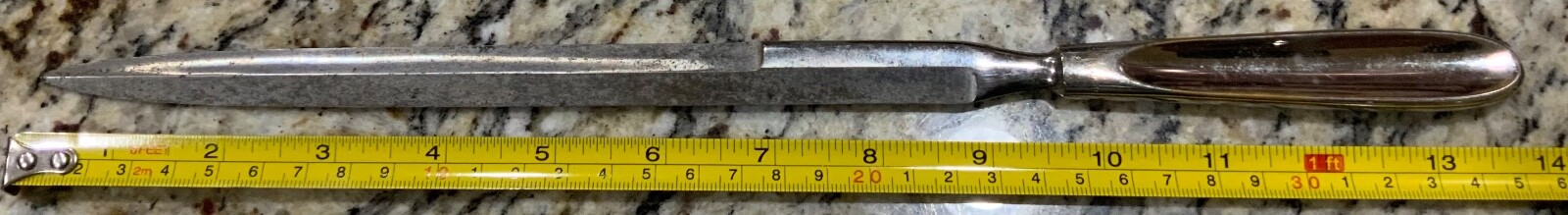 Tiemann 13.5” Fixed Blade Surgical Amputation Antique Medical Knife Tool