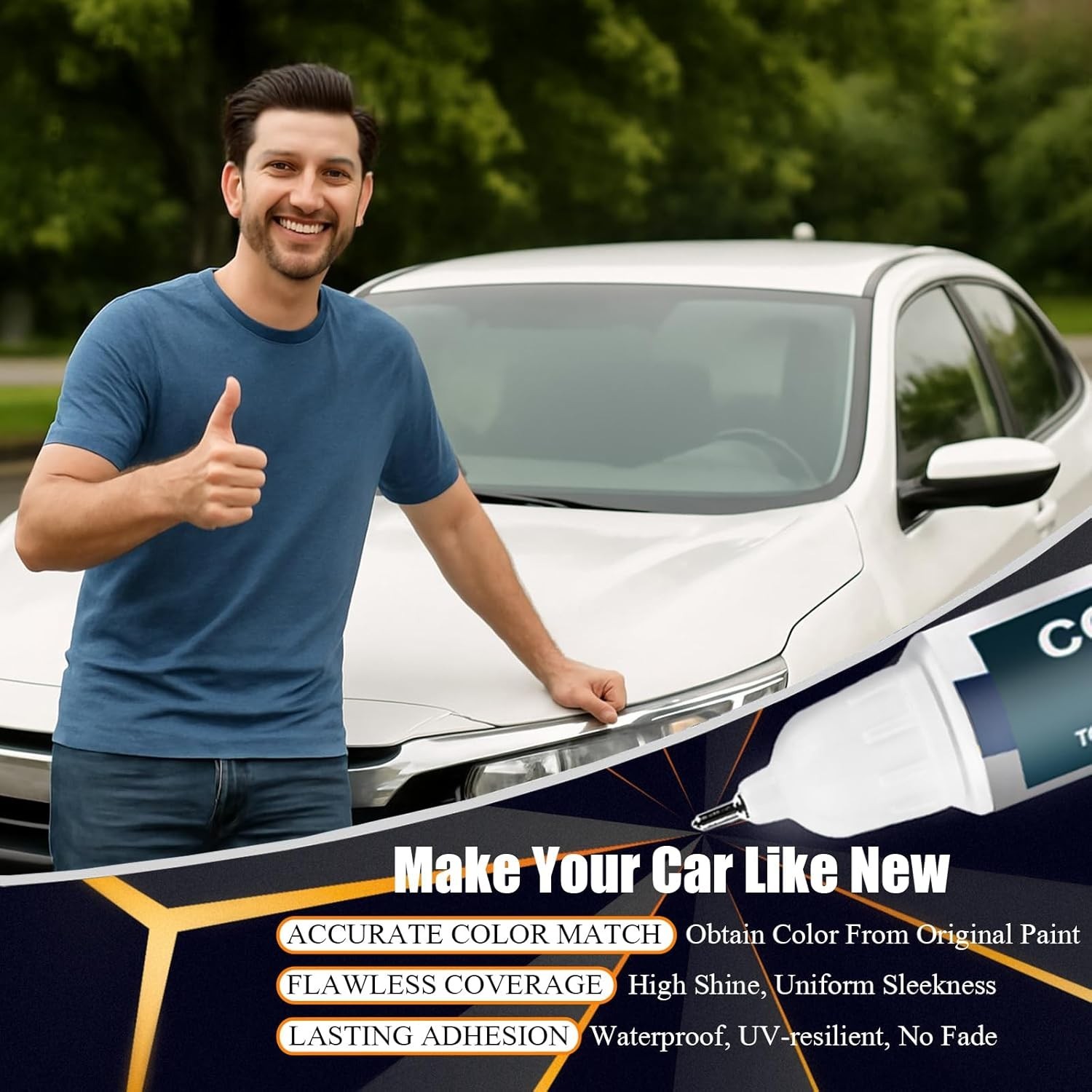 Platinum White Pearl(NH-883P) Car Touch Up Paint Compatible with Honda, Car Pain