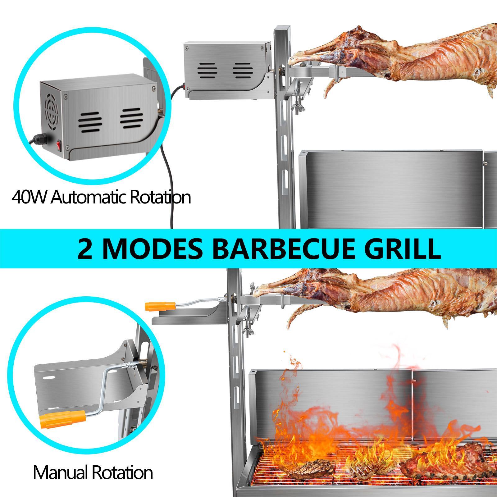 LoJok 48'' Spit Roaster Rotisserie Pig Lamb Roast BBQ Portable Outdoor Grill
