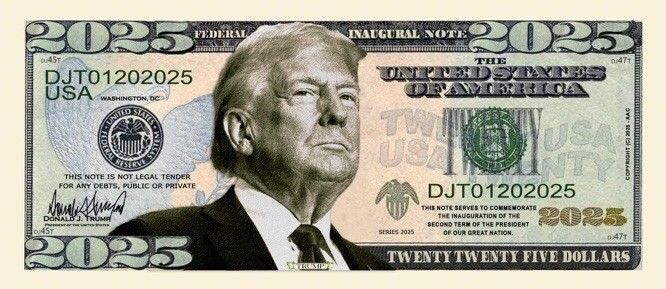 ✅ Pack of 5 Donald Trump 2025 MAGA Presidential Inaugural Novelty Dollar Bills ✅