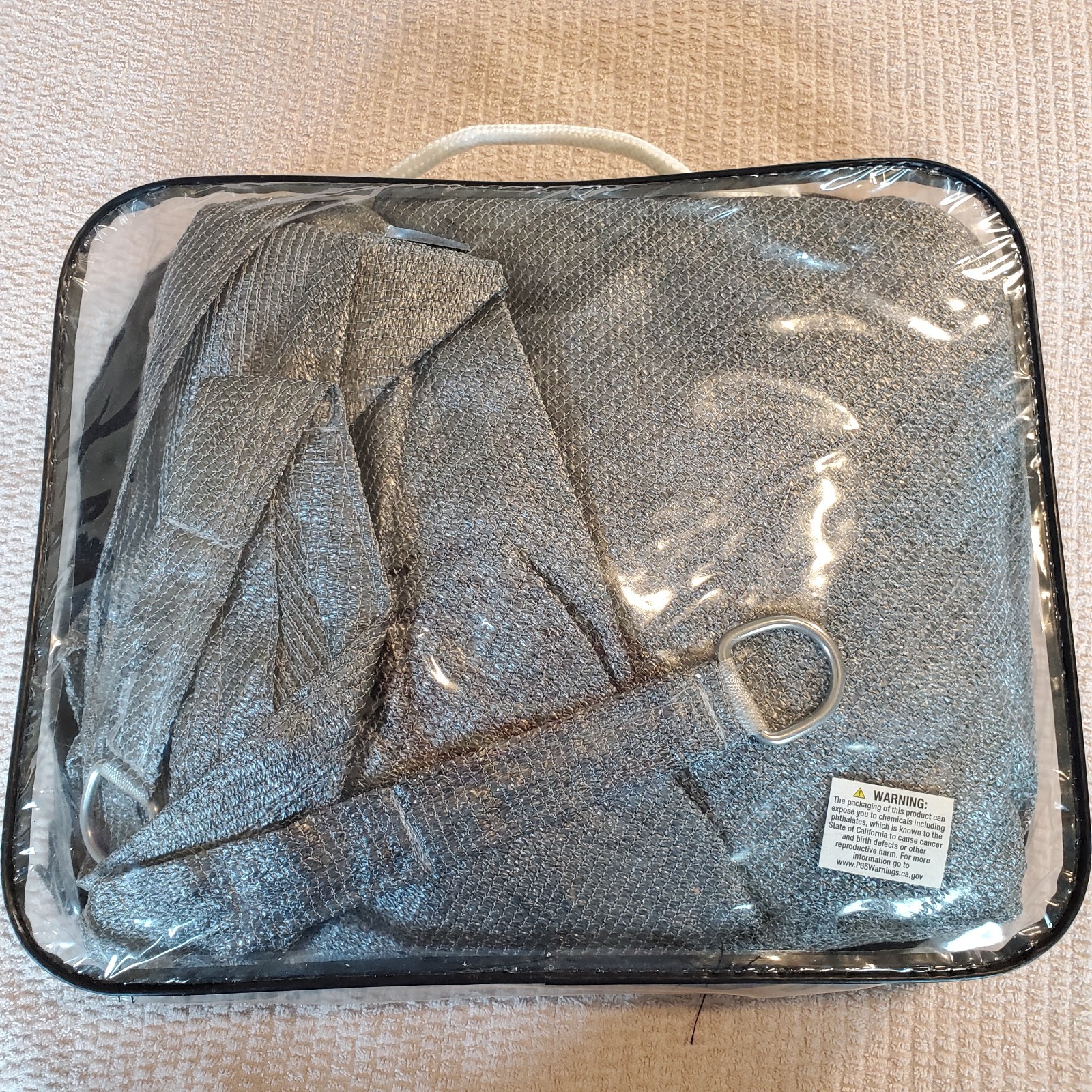 Ambiance Patio Cover Shade Cloth/ Net 12x12x12 Triangle Steel Gray Color New