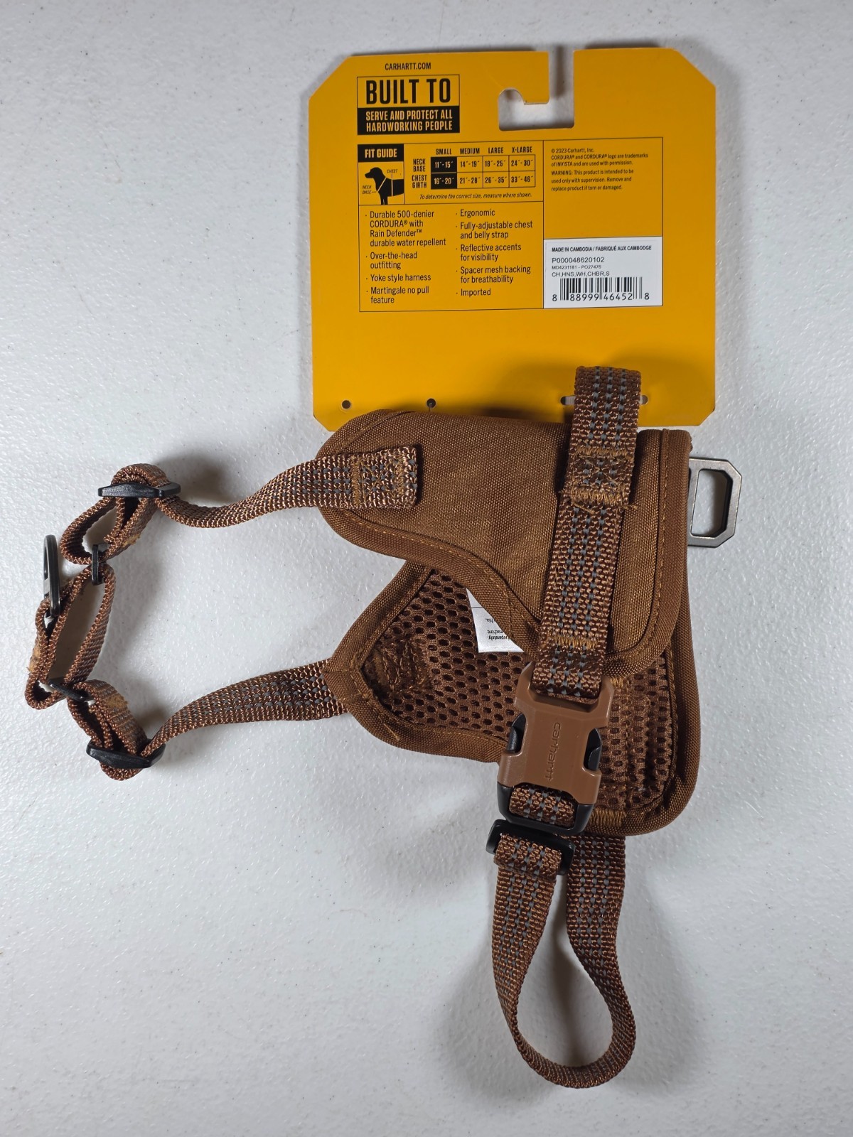 Carhartt Nylon Duck No Pull Dog Harness Brown Small