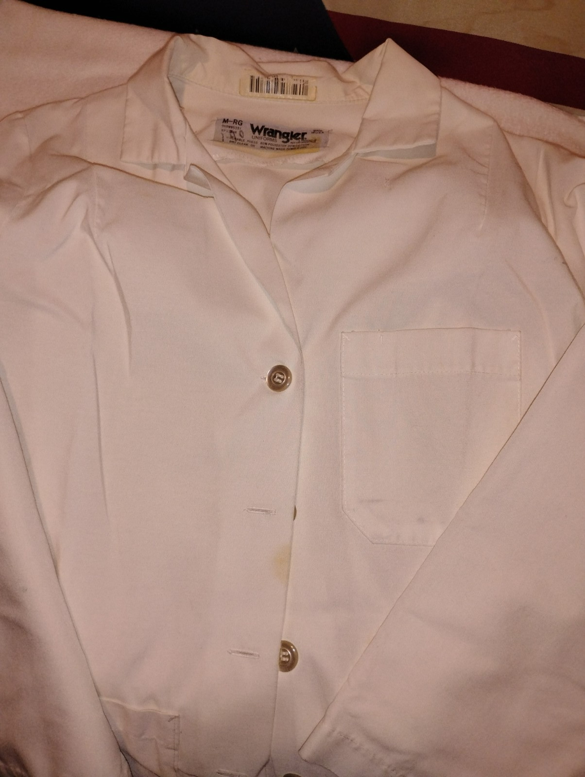 VINTAGE HOSPITAL UNIFORM SHIRT WRANGLER PSYCH WARD MOVIE PROP HOLLOWEEN COSTUME