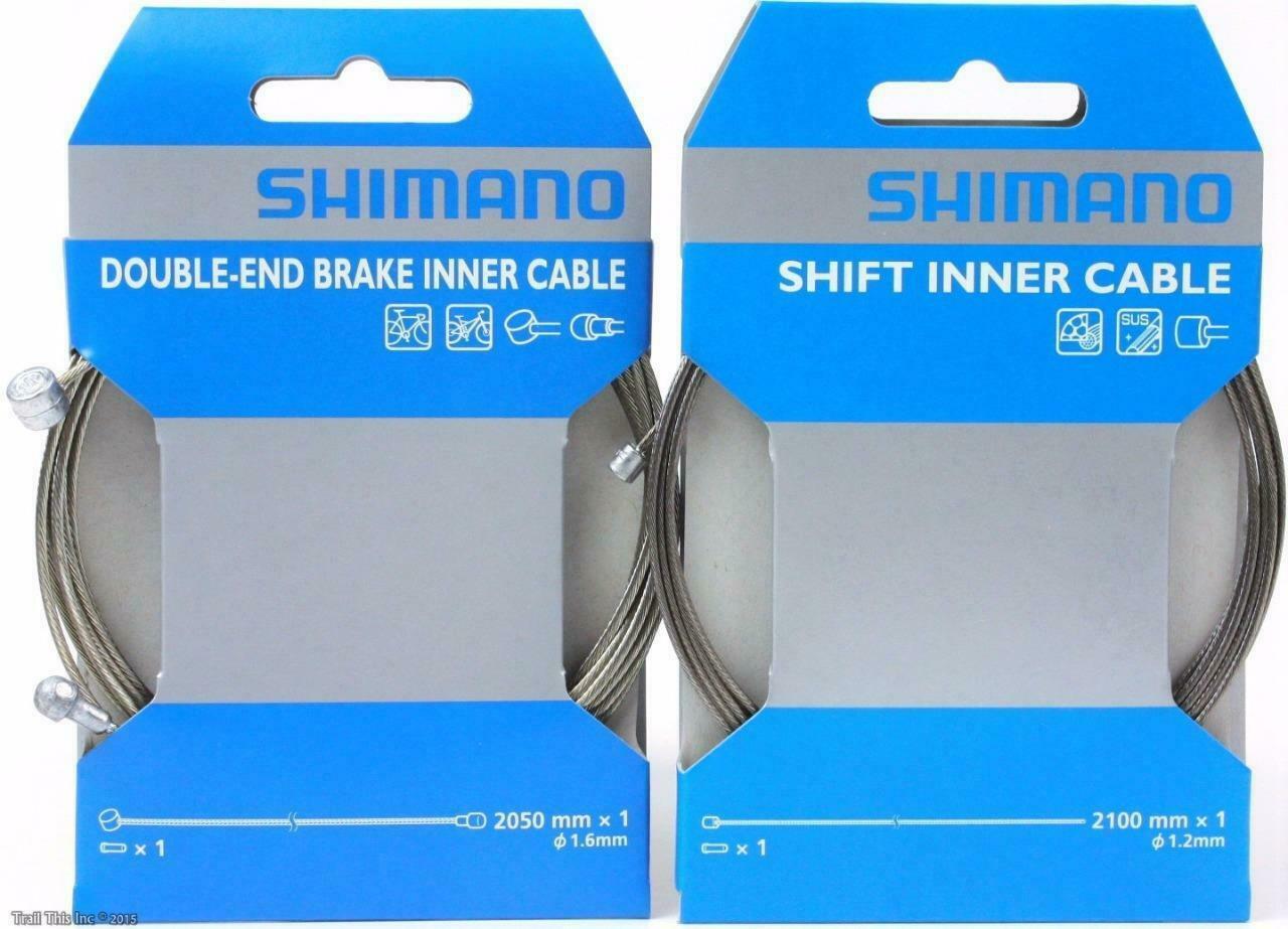 Shimano Stainless Steel Shift Cable + Steel Brake Cable Set for Road MTB Bike