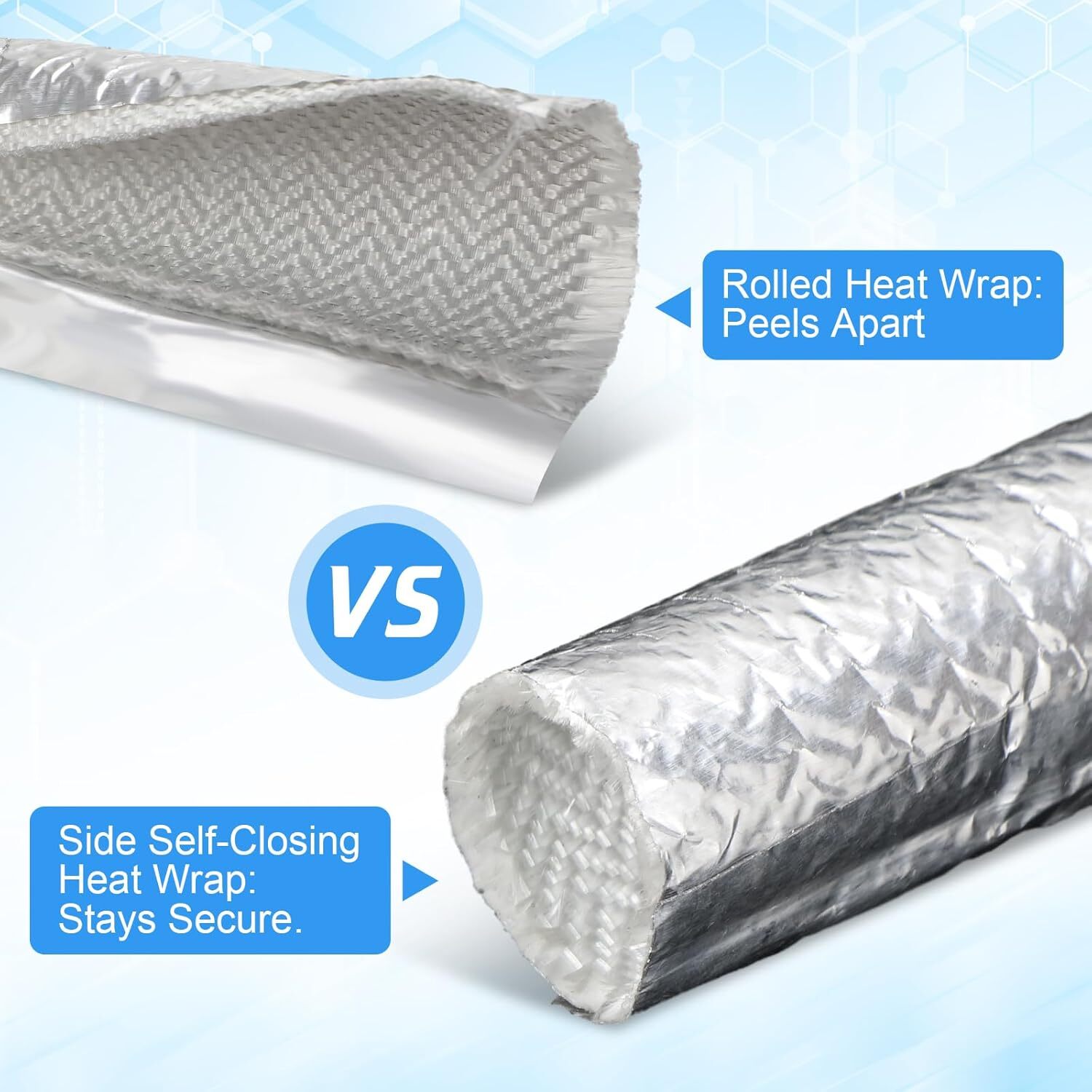 1/2"ID Adjustable Silver Wire Heat Shield For Car & Auto Wire Loom Line Cable