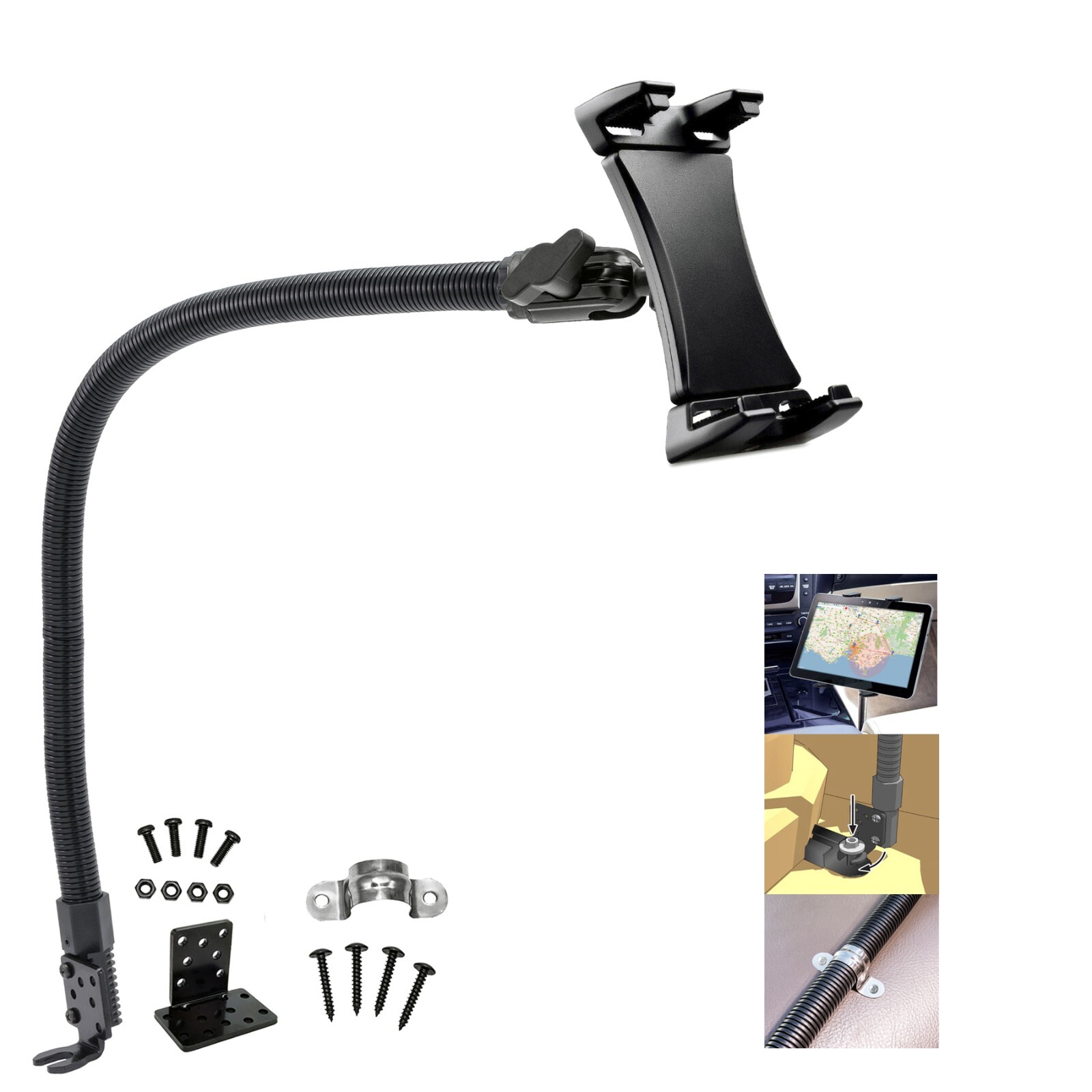 22" Heavy Duty ELD Car Truck Fleet Truck Floor Seat mount for iPad Tablet iPhone