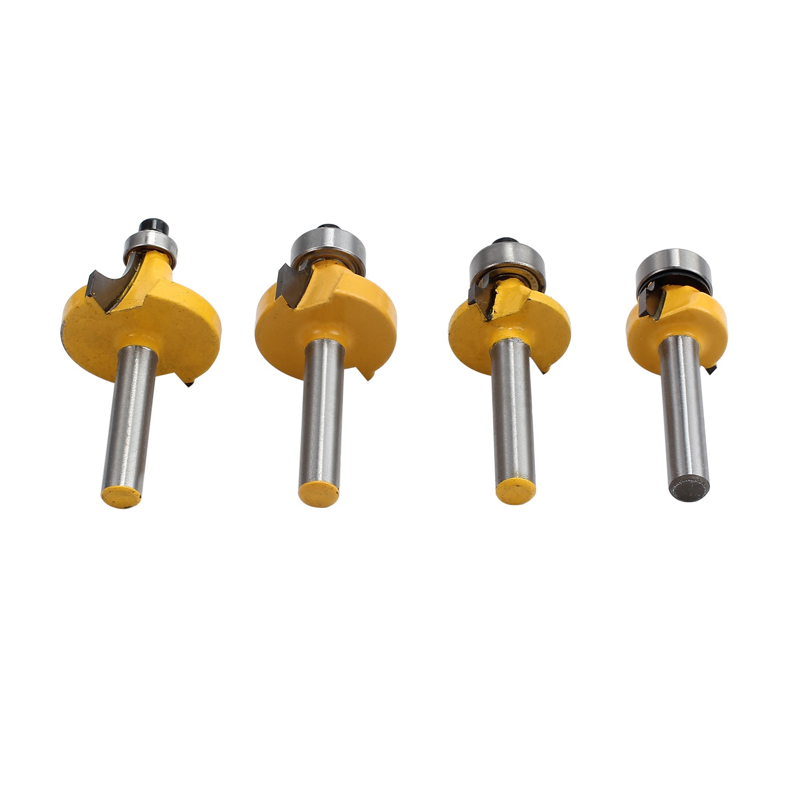 4PCS Round Over Edge Forming Router Bit 1/4" Shank 1/2'' 3/8''1/4'' 1/8'' Radius
