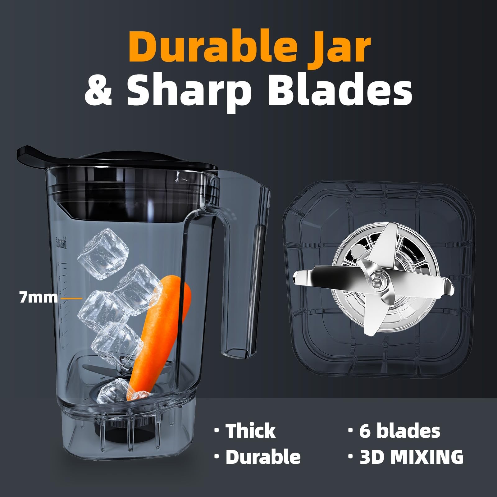 Commercial Blender Heavy Duty Restaurant, Professional Quiet Blender,1800W Comme