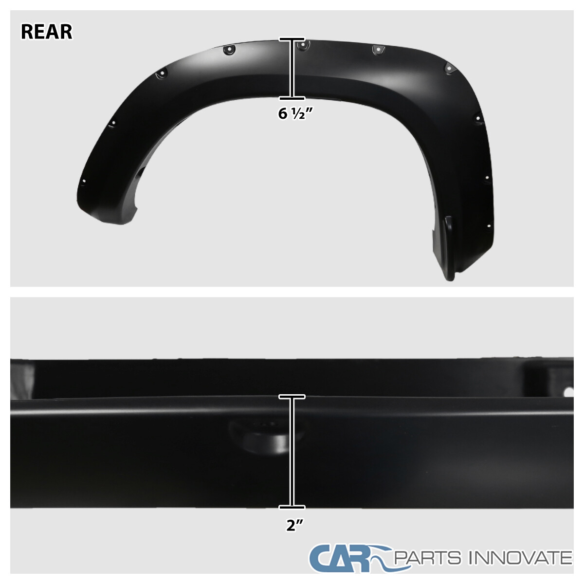 Fit 12-15 Toyata Tacoma Pickup Black Pocket Rivet Fender Flares Replacement 4PC