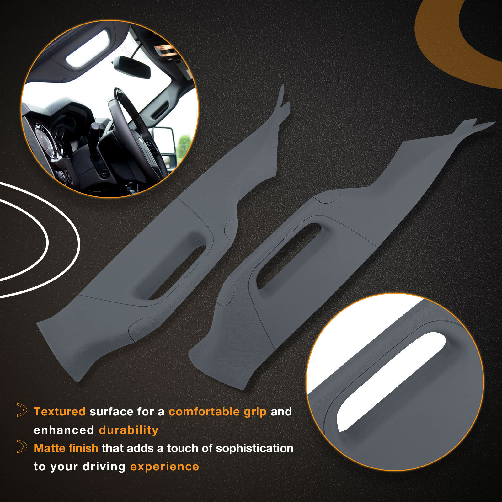 Pair A-Pillar Interior Trim Grab Handles Front Left Right For 2011-16 Ford F-250