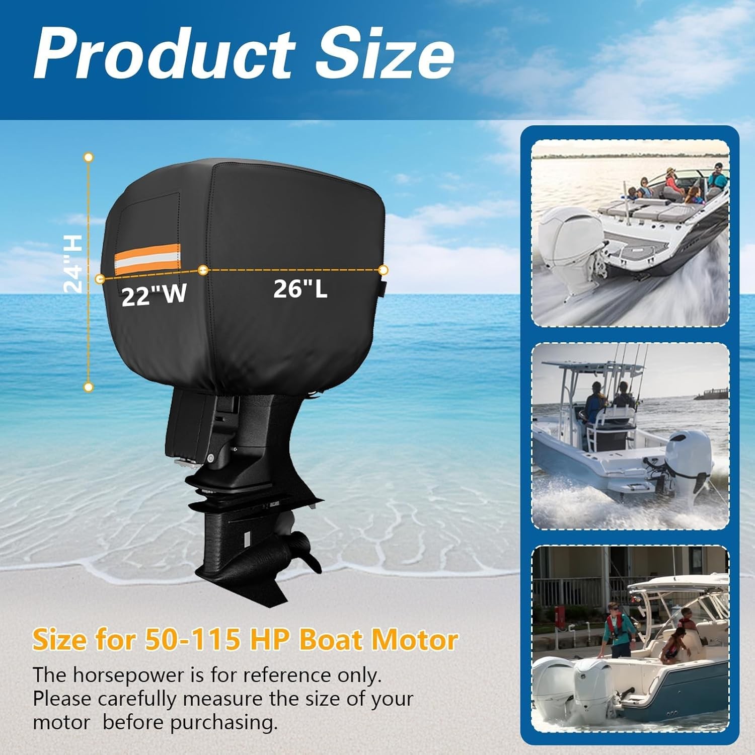 Outboard Motor Cover for Motor 50-115HP Waterproof Heavy-Duty Boat Engine New