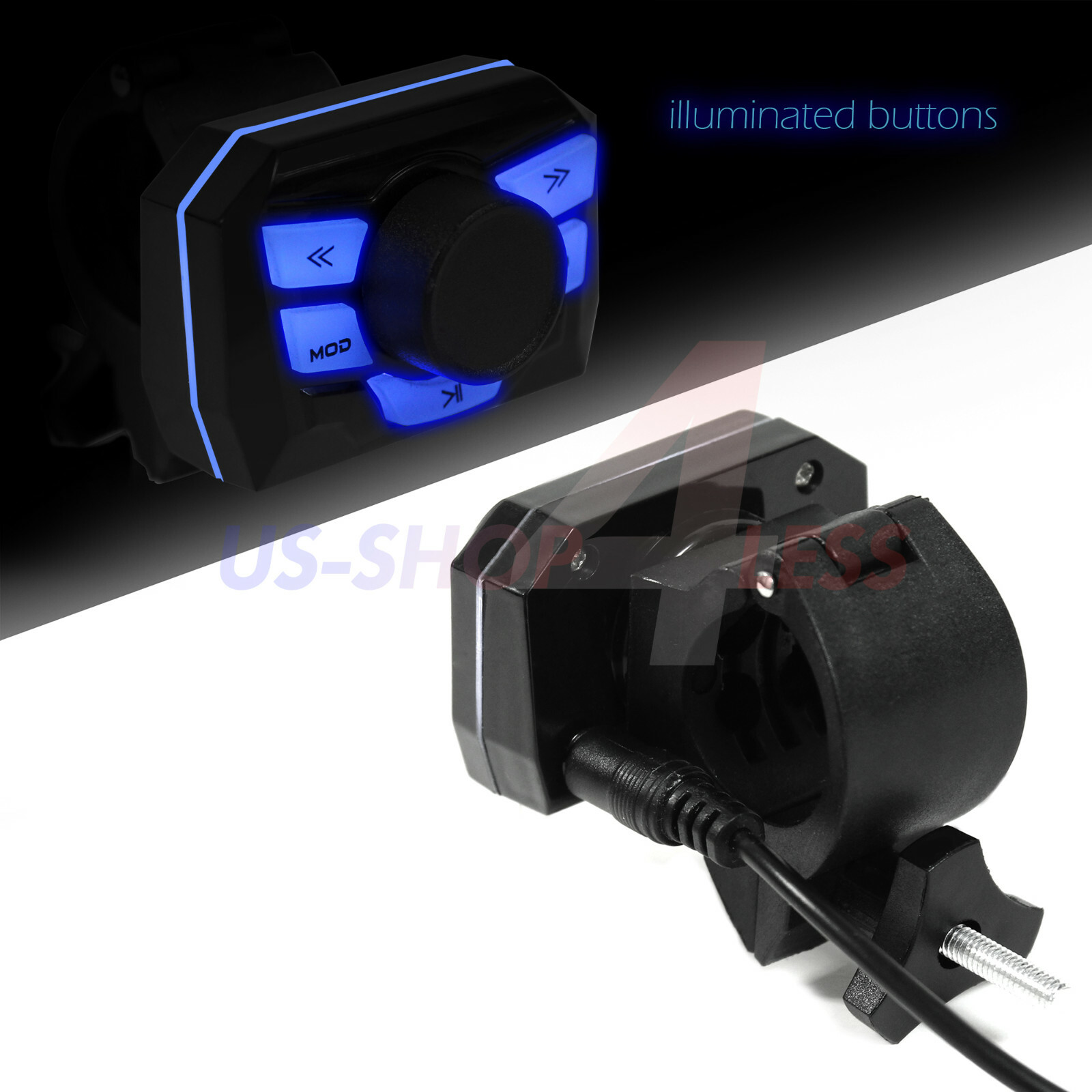 Bluetooth Motorcycle Stereo 4 Speakers Handlebar Audio System AUX USB SD Radio