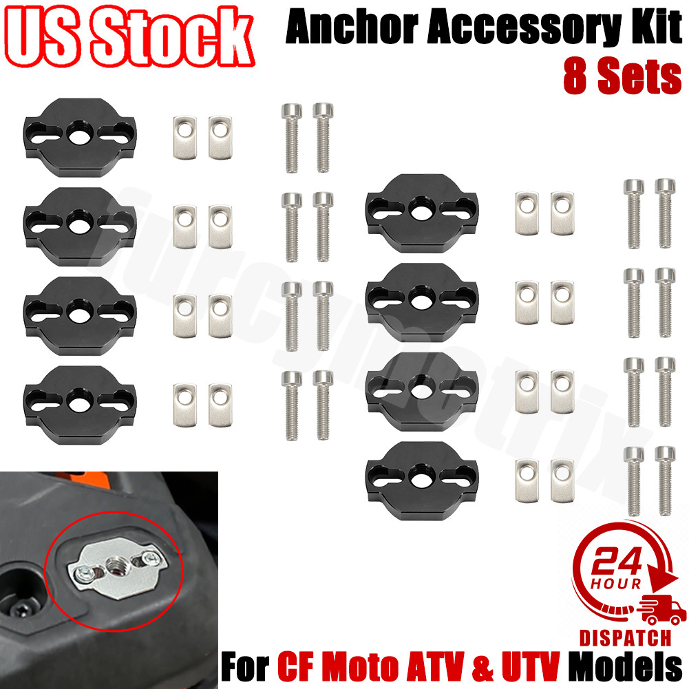 Set of 8 Fits CF MOTO ATV UTV Accessory Anchor Aluminum Tie Down Anchor Kit US
