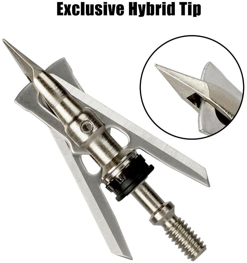 12pcs Rage Hypodermic Trypan 2 Blade 100 Grain Cut Dia Expandable broadheads