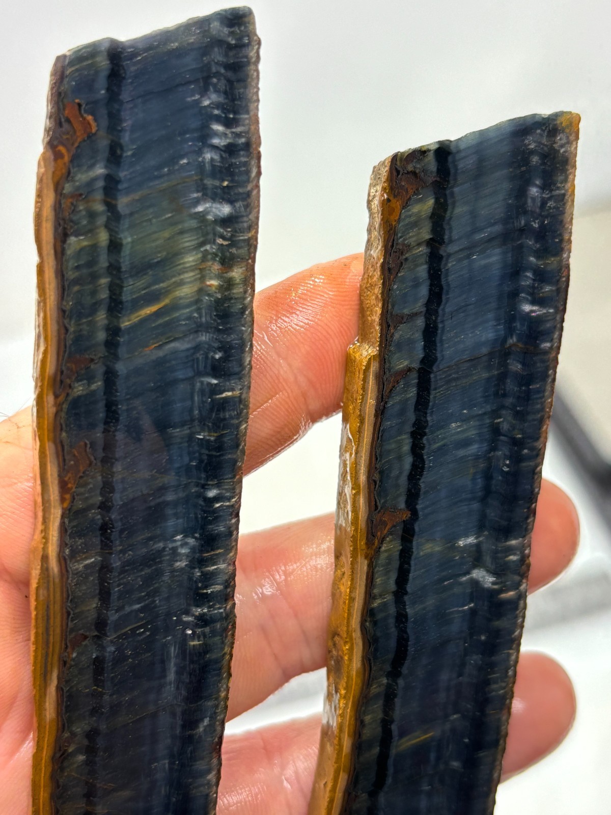 Blue Tiger Eye Agate Rough Slabs Cabbing Lapidary Carving Combo Ship Avail
