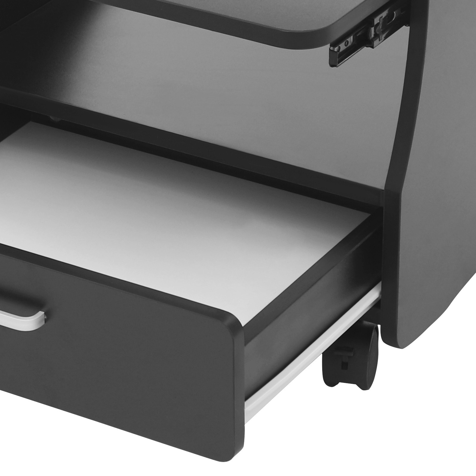 Pedicure Foot Rest 3-Tier Storage Swivel Wheels for Salon Nail Care FootRest