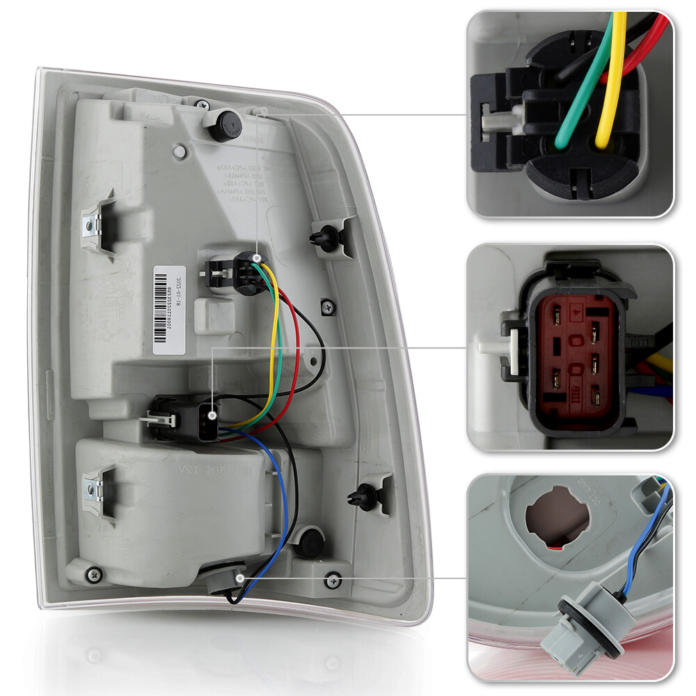 Replacement 2013-2018 Dodge RAM 1500 2500 3500 Chrome/Red LED Tail Lights LH+RH