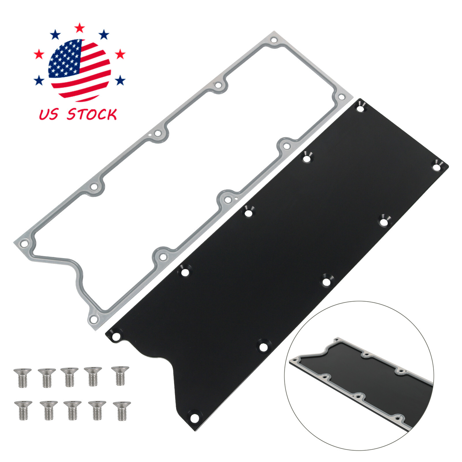 LS Gen 3 Valley Pan Cover Plate with Gasket and Seals Low Profile Compatible wit