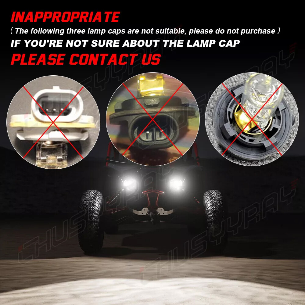 For 2007-2022 Honda Rancher TRX420 TRX500 2LED Headlight Bulbs Replacement Kit