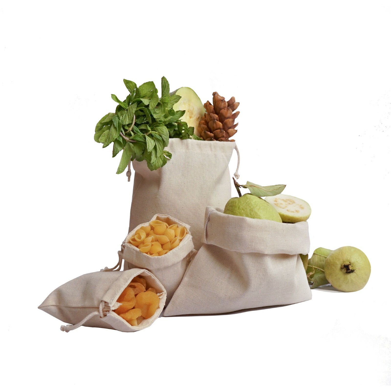 Biglotbags - 4 x 6 Inches Premium Canvas Cotton Double Drawstring Bags. Qty: 25