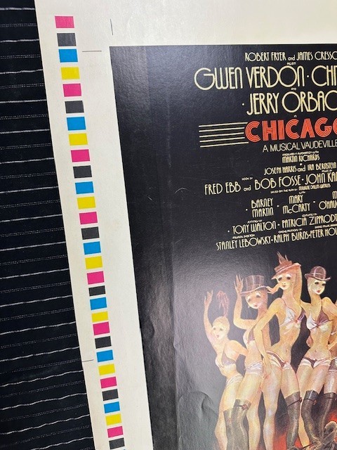 CHICAGO UNCUT POSTER VINTAGE 1977 FIRST EDITION 20''x26'' RARE DAMAGED CREASES