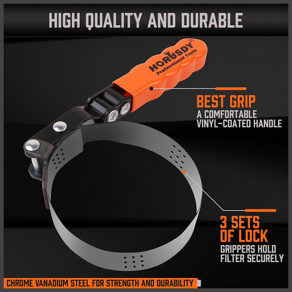 5PC Swivel Oil Filter Wrenches & Pliers Removal Tool 2-3/4" - 5-1/4" Adjustable