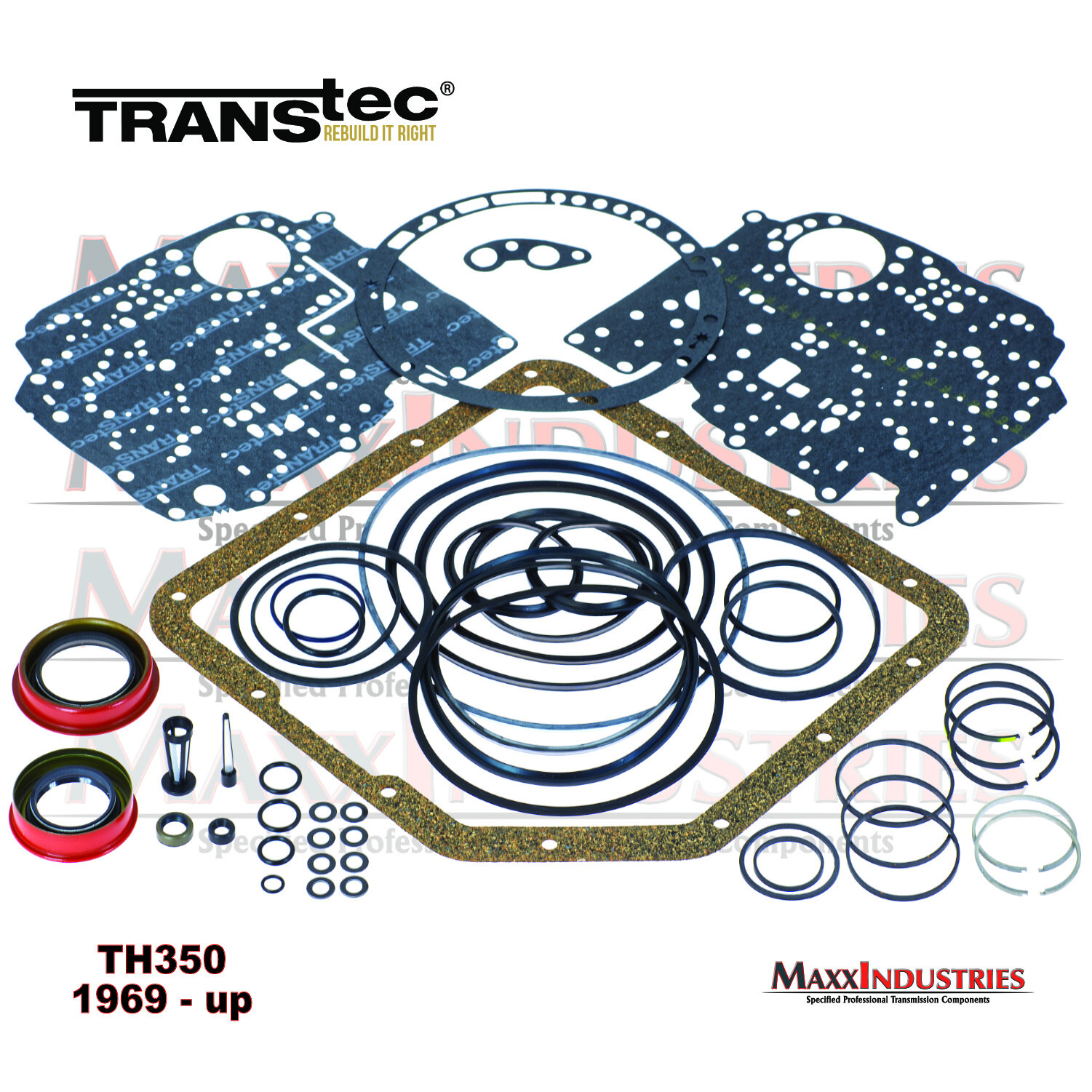 GM TH350 TRANSMISSION REBUILD - Master Kit less Steels - TRANSTEC 1969 -1979