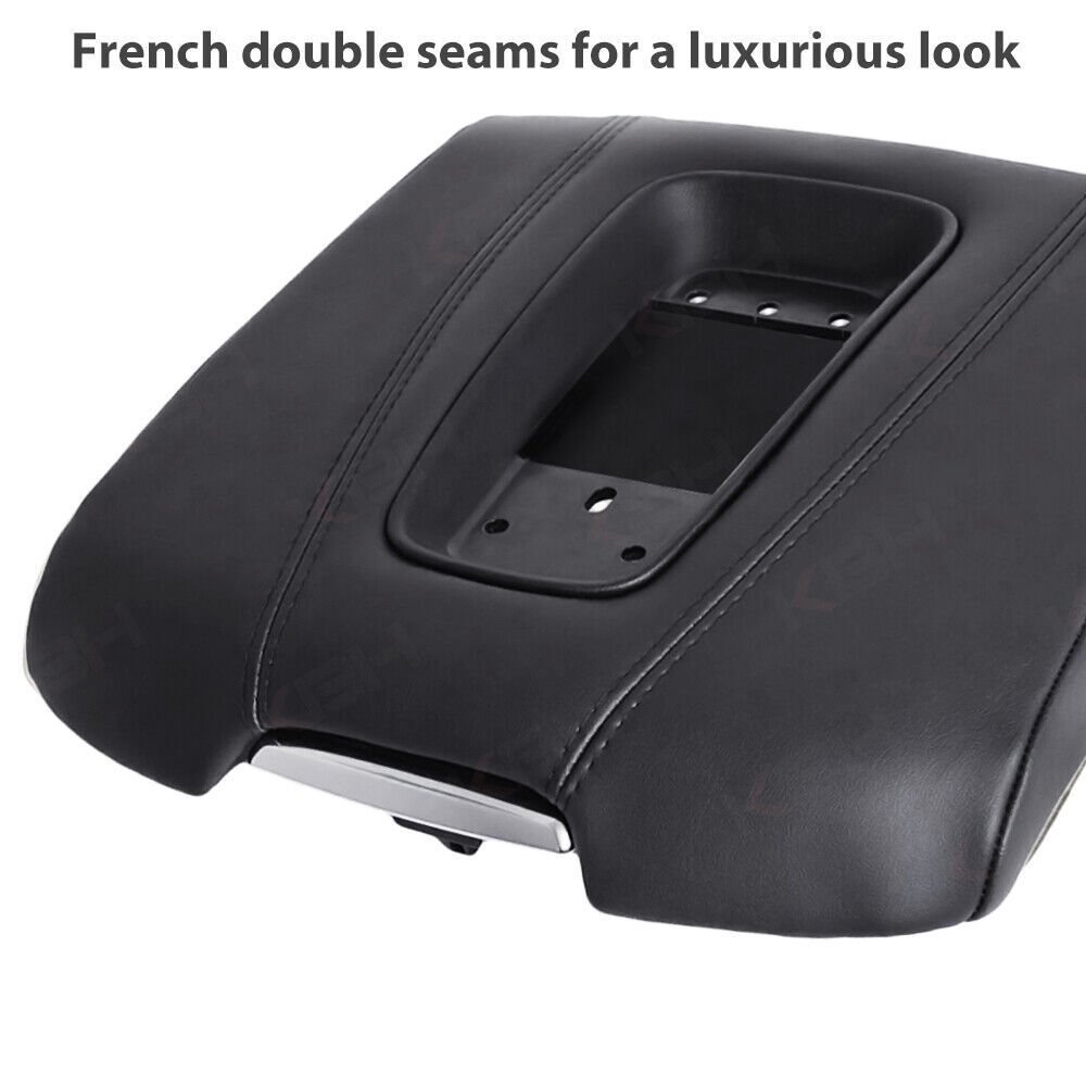Fits 2015-2020 Cadillac Escalade Center Console Lid Armrest Leather Cover Black