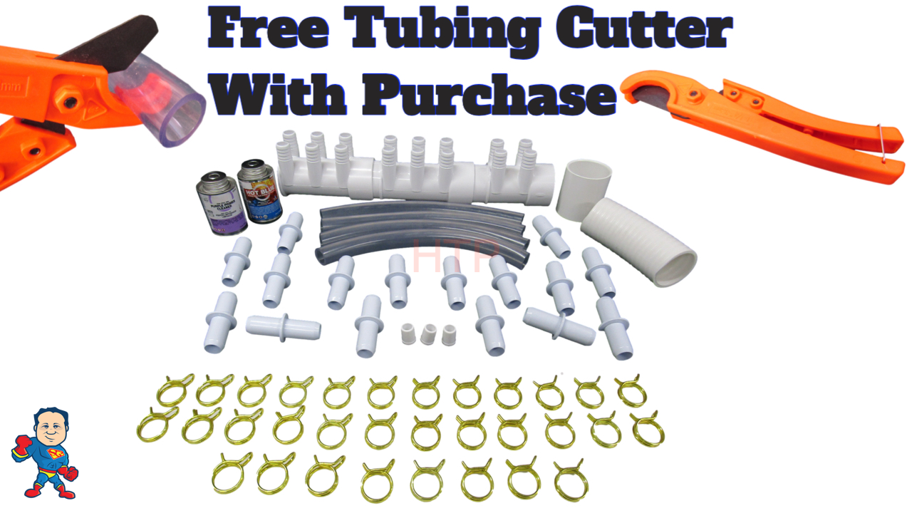 Manifold Hot Tub Spa Part 16 3/4" Outlets Glue and Coupler Kit Info Video