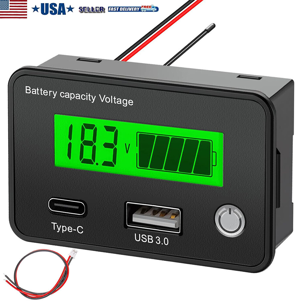 12v 24v 36v 48v 72v Battery Monitor,Car Golf cart Battery Indicator Meter