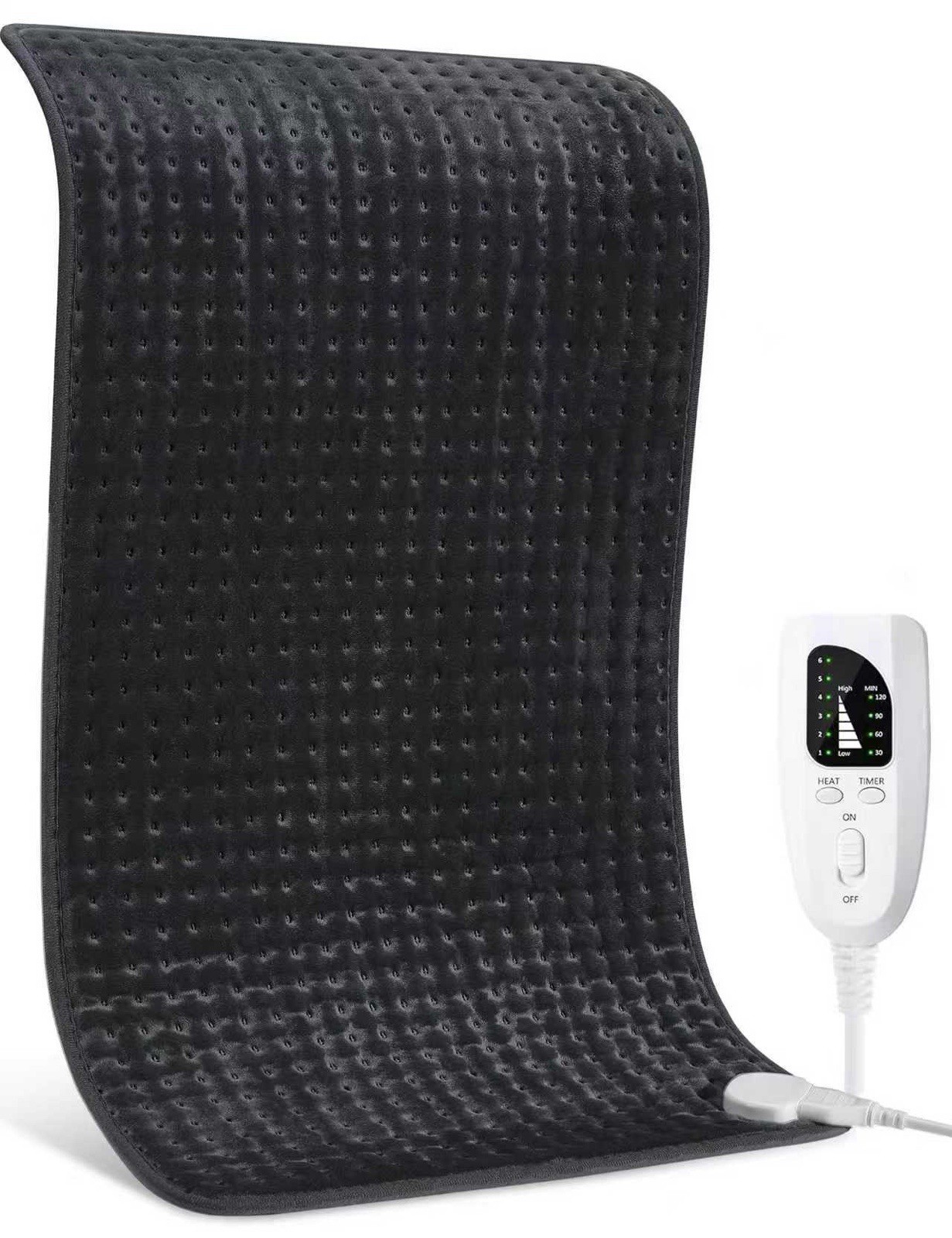 17x33 Inch Extra Large Electric Heating Pad Soft Plush w/ Digital Controller