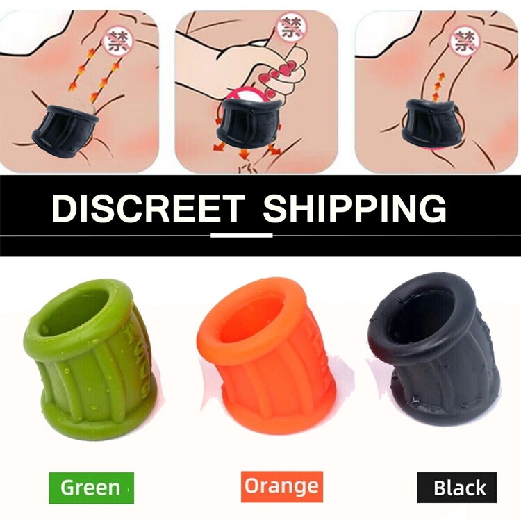Ball Stretcher Enhancer Squeeze Scrotum Testicle Silicone Ring Delay Ejaculation