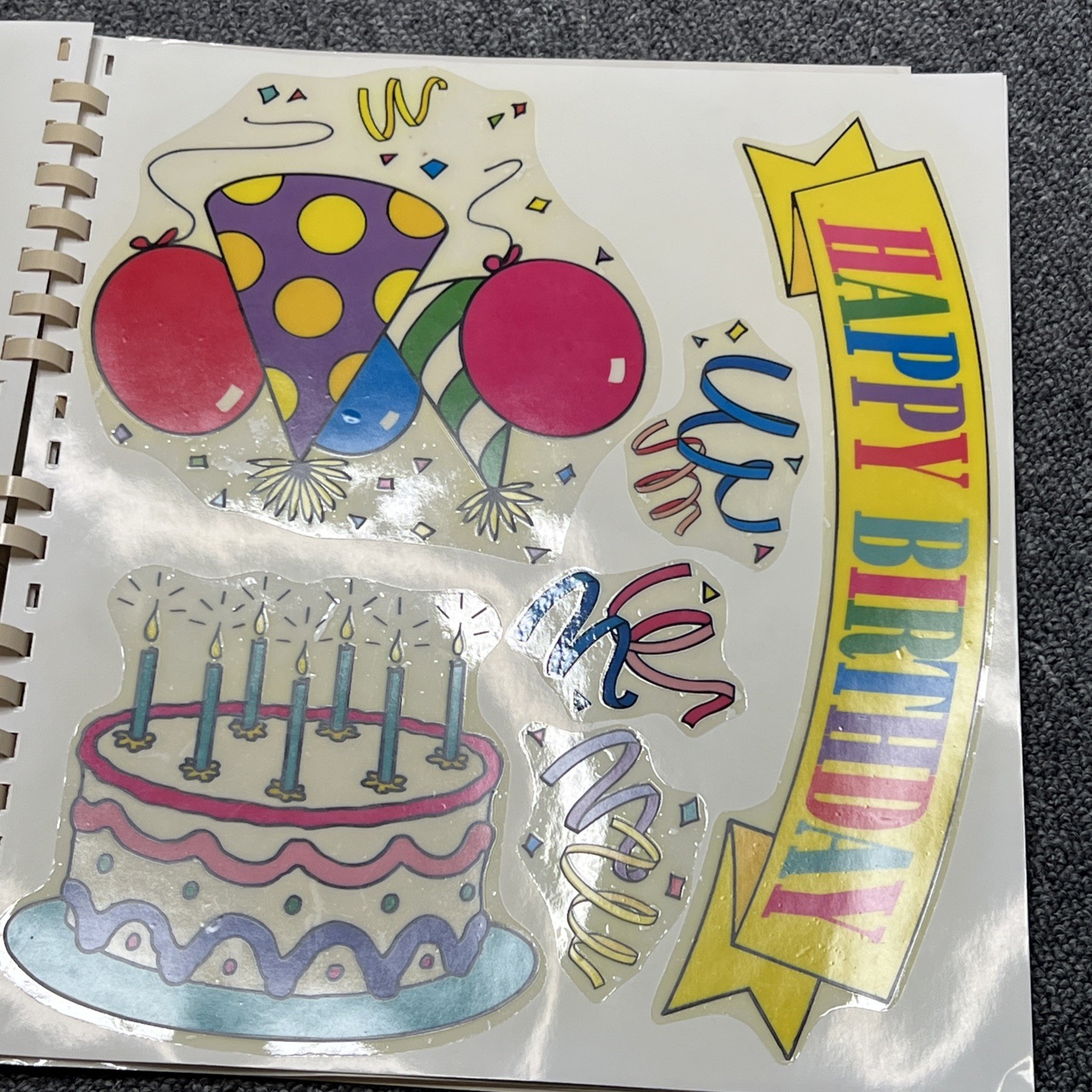 Vintage Current Inc Vinyl Clings Storage Book Holiday Stickers 1990s