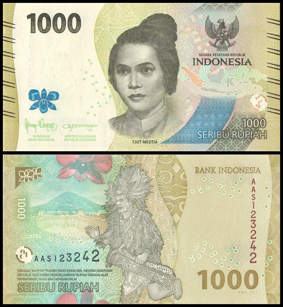 Indonesia 1000 Rupiah, 2022, P-162a.1, UNC X 1000 PCS Brick