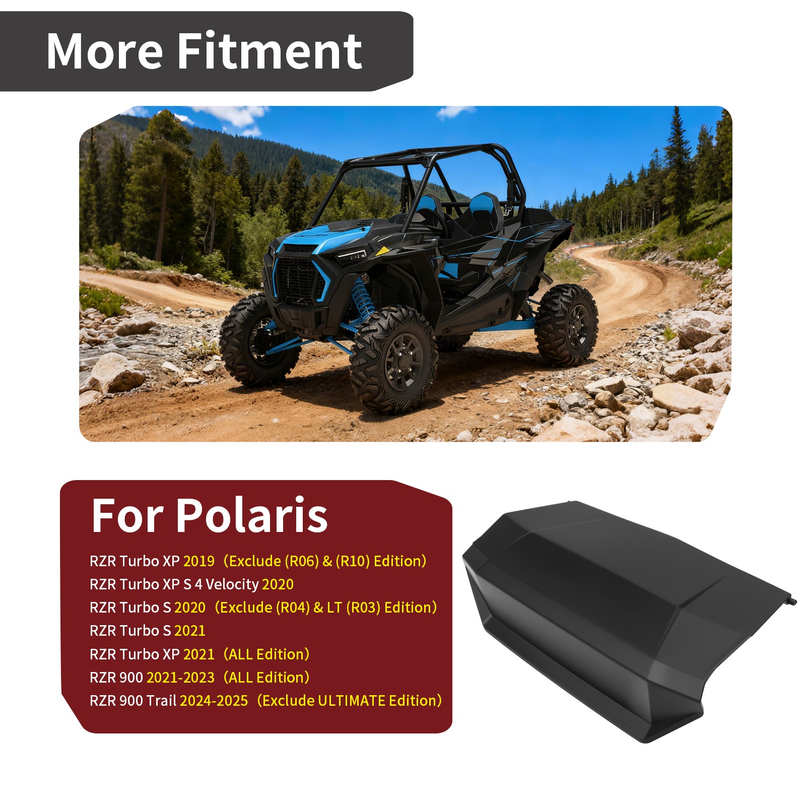 Glovebox Storage Lid For Polaris RZR Turbo XP S 4 2019-2021 Replaces 5455451-070