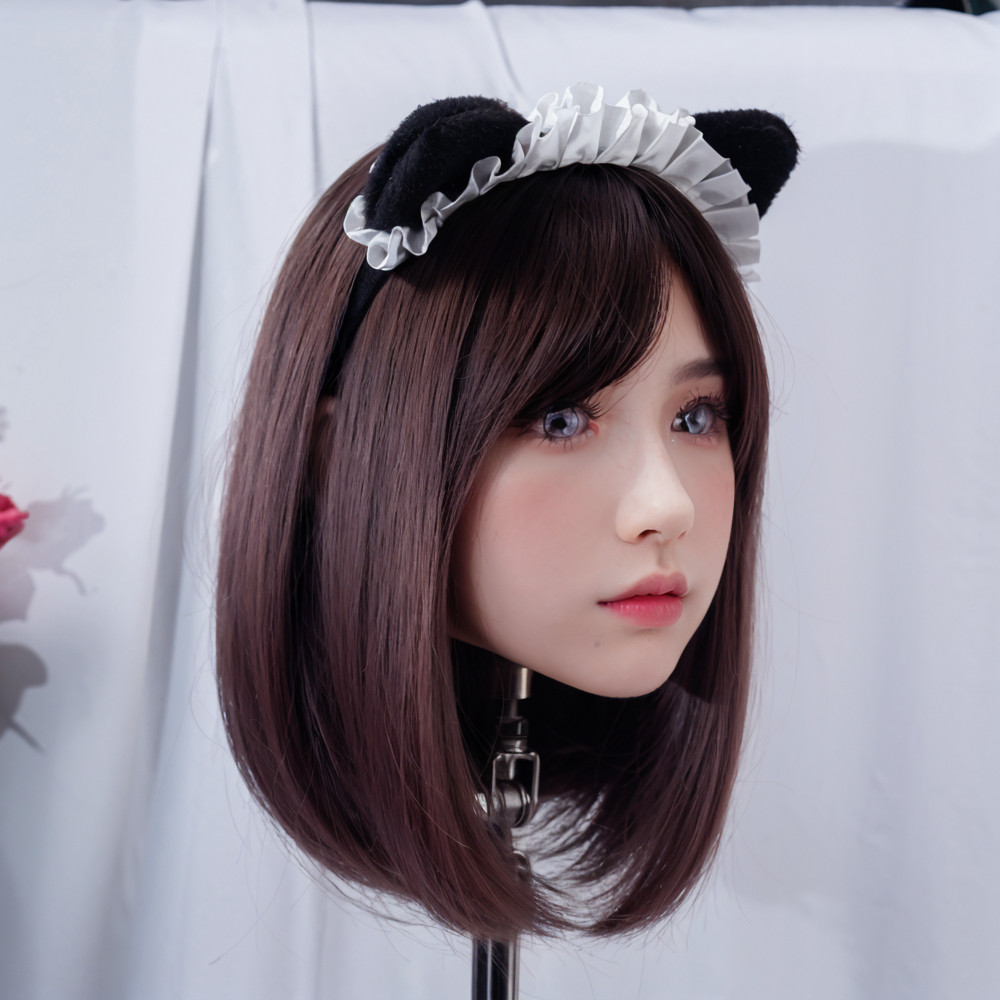 Adult Multifunctional Mannequin Head with Long White Wavy Hair, Odorless Synthet