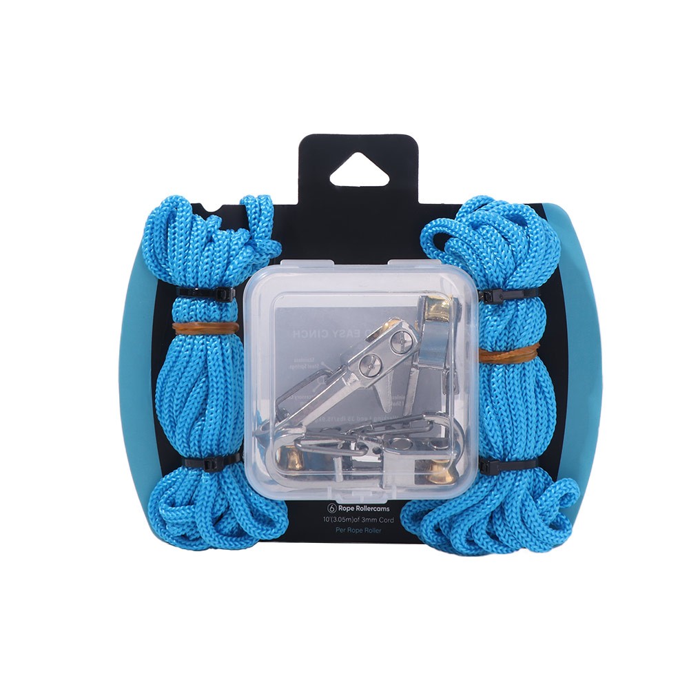 6 Hooks Rope with Roller Tensioner Lock Buckle Cable Puller Camping