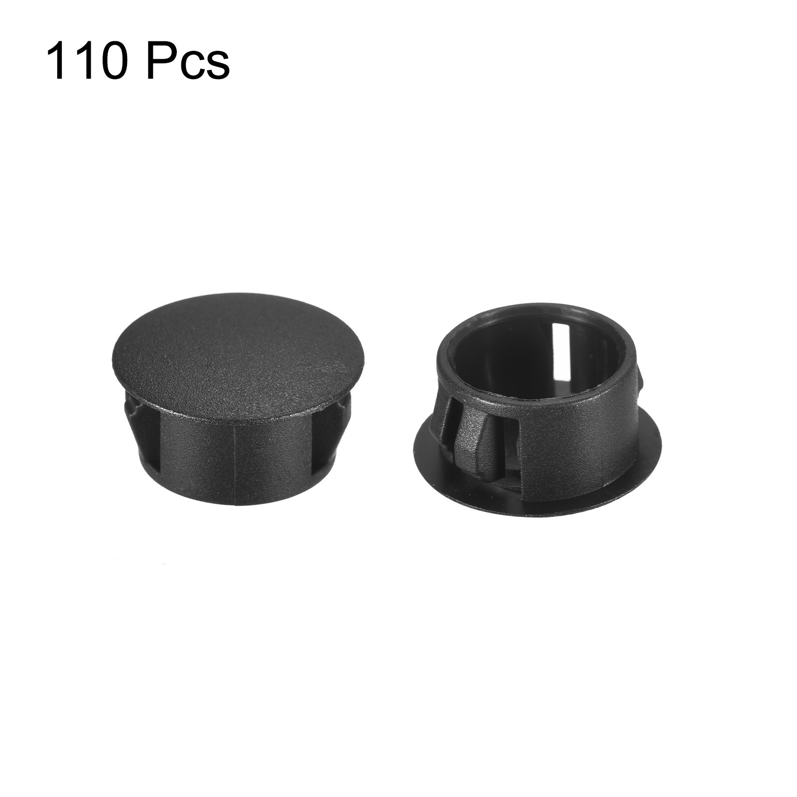 110Pcs 5/8" Plastic Hole Plugs Panel Flush Type Knockout Locking Plugs Black