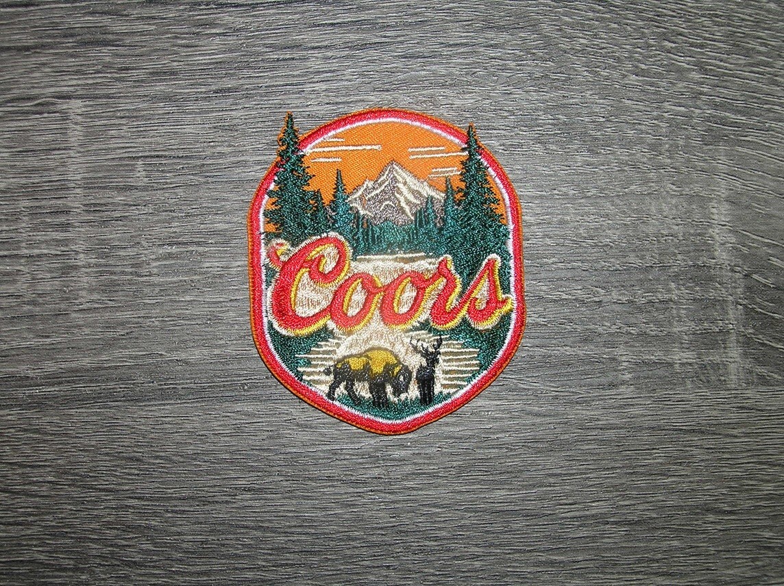 Coors Beer Cowboy Mountains Embroidered Iron On Patch 2.5" x 3"