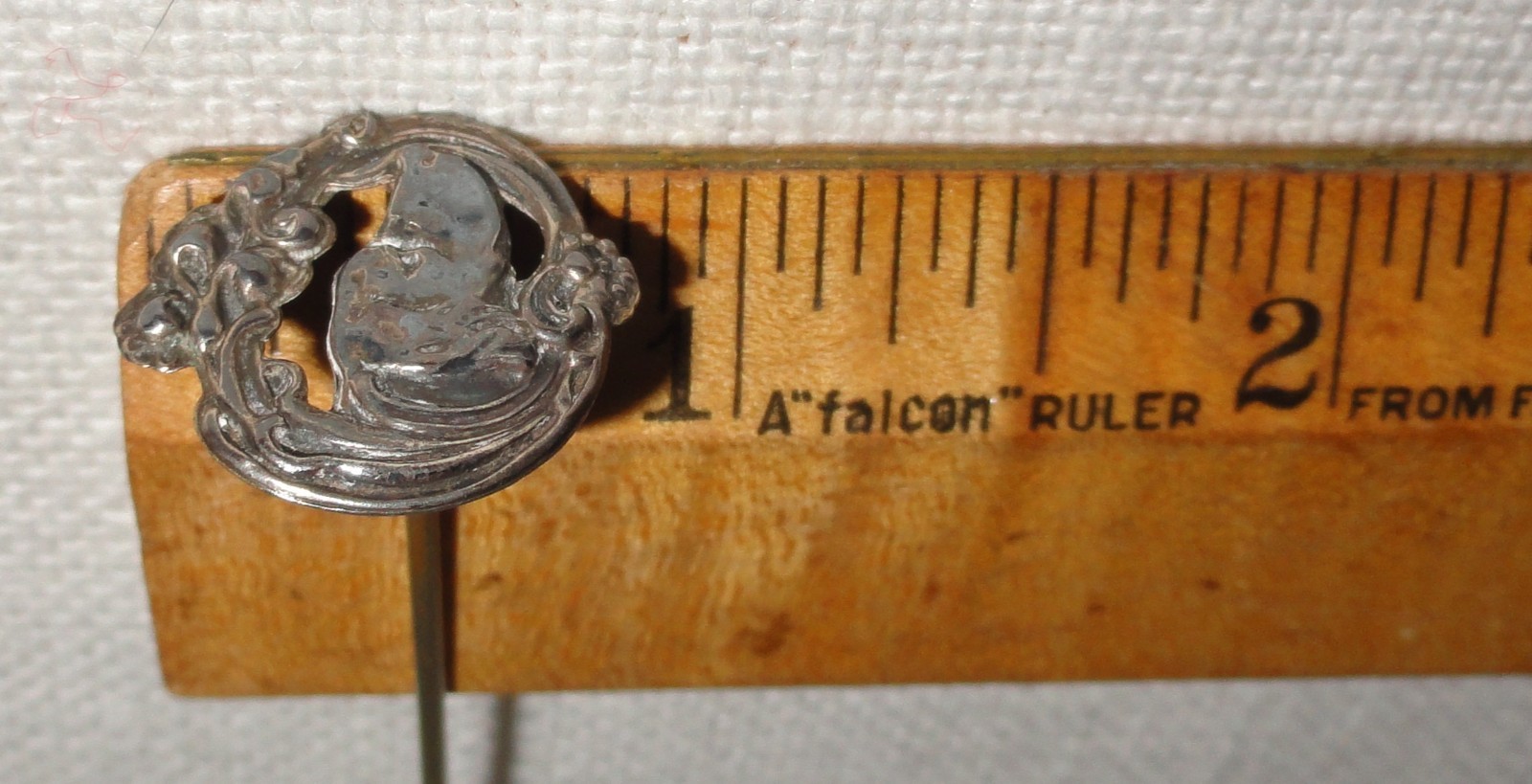 Art Nouveau Hatpin ~ Rare Sterling Silver Dog ~ Retriever ~ Labrador Golden Pup