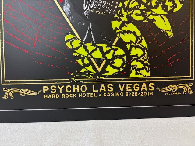 Psycho Las Vegas Concert Poster Alice Cooper 2016 Unframed Near Mint 18"X 24"