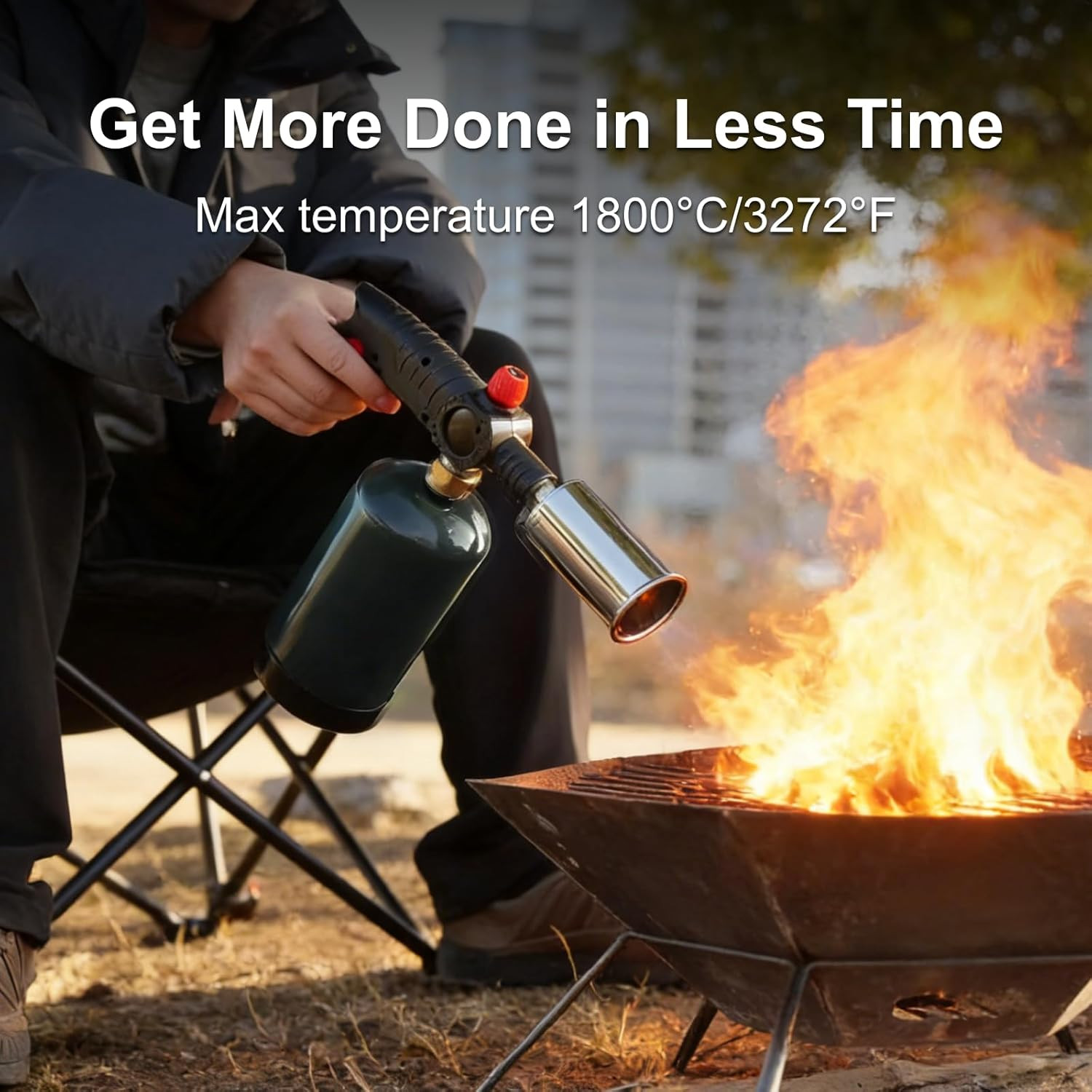 Heavy Duty Propane Torch 3272°F Adjustable Flame Weed Burner BBQ Culinary Torch